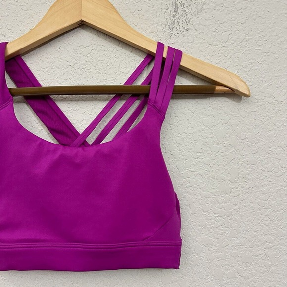 ATHLETA Crossback Sports Bra in Purple Elastic Hem - Picture 4 of 6